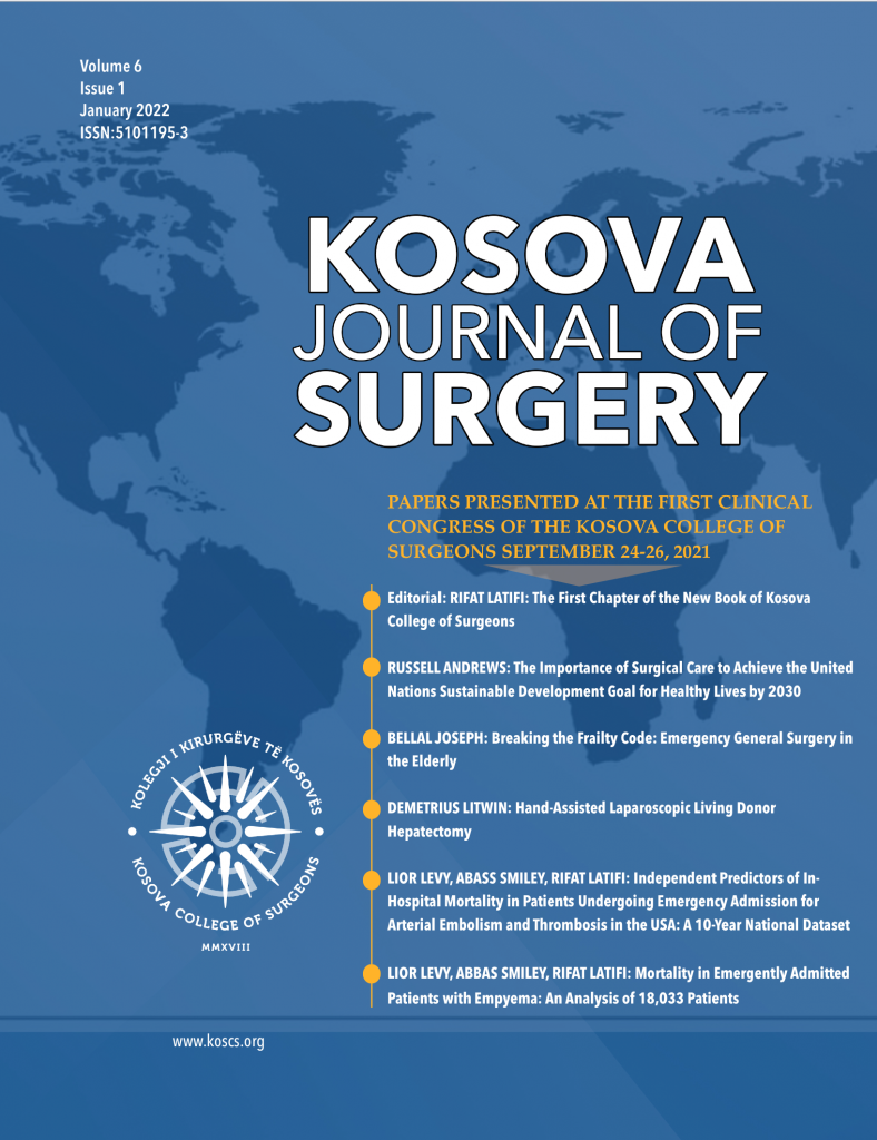Presentation of Volume 6, Issue 1 of the ‘Kosova Journal of Surgery’